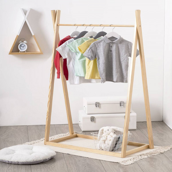 Portant à vêtements enfant bois et blanc Atmosphera for kids
