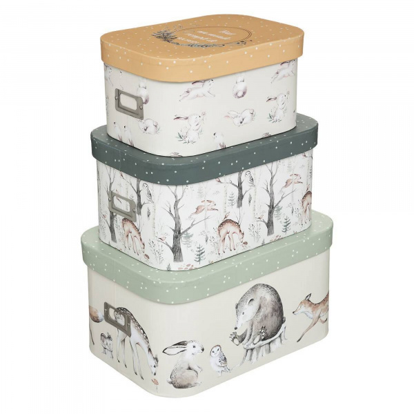 Lot de 3 boîtes de rangement forêt Atmosphera for kids