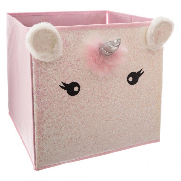 Cube de rangement 29x29 cm licorne rose Atmosphera for kids