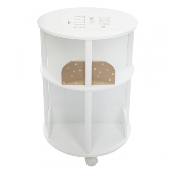 Bibliothèque enfant ronde blanche et rose Atmosphera for kids