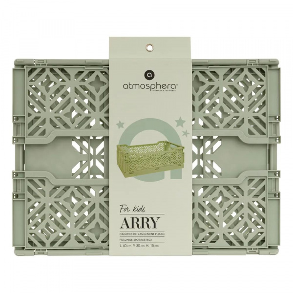 Cagette pliante arry 40 x 30 x 15 cm vert Atmosphera for kids