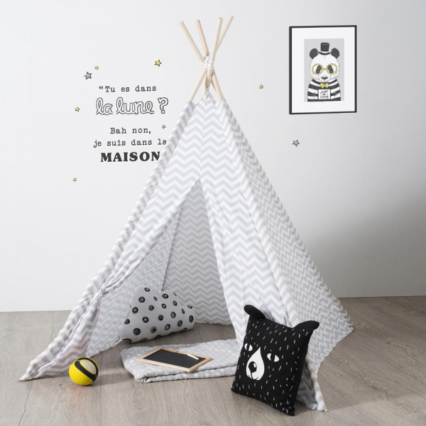Tipi chevron gris Atmosphera for kids