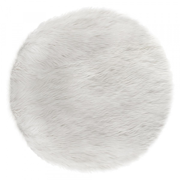 Tapis enfant rond ø90 cm fourrure blanc Atmosphera for kids