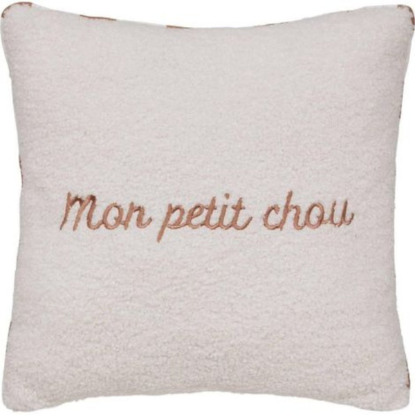 Coussin réversible jaiko bouclette et rayures 40 x 40 cm Atmosphera for kids