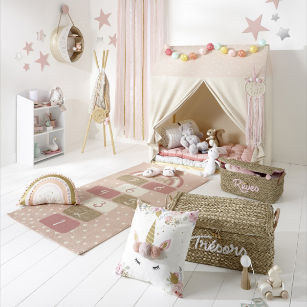 Apis enfant 80x150 cm marelle rose Atmosphera for kids