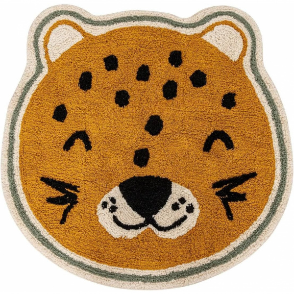 Tapis enfant rond ø90 cm lulu rose à franges Atmosphera for kids