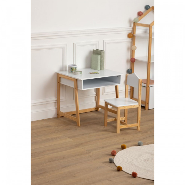 Bureau bois et blanc Atmosphera for kids