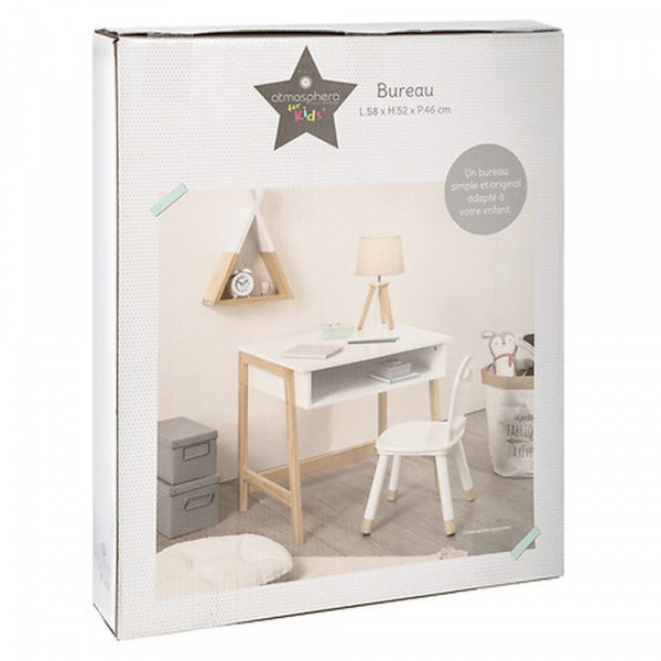 Bureau bois et blanc Atmosphera for kids