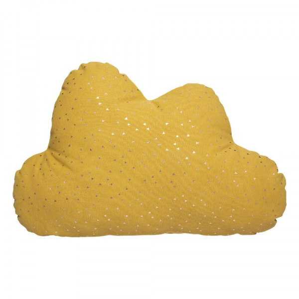 Coussin enfant oya nuage jaune moutarde Atmosphera for kids
