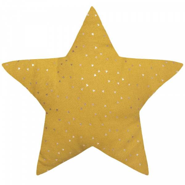 Coussin enfant oya étoile jaune moutarde Atmosphera for kids