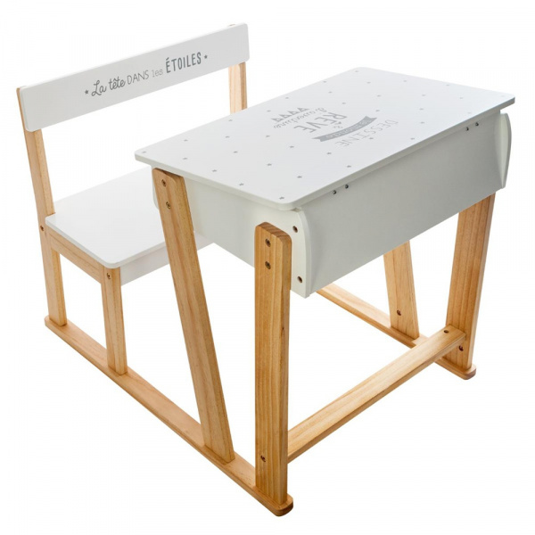 Bureau blanc étoile grises Atmosphera for kids