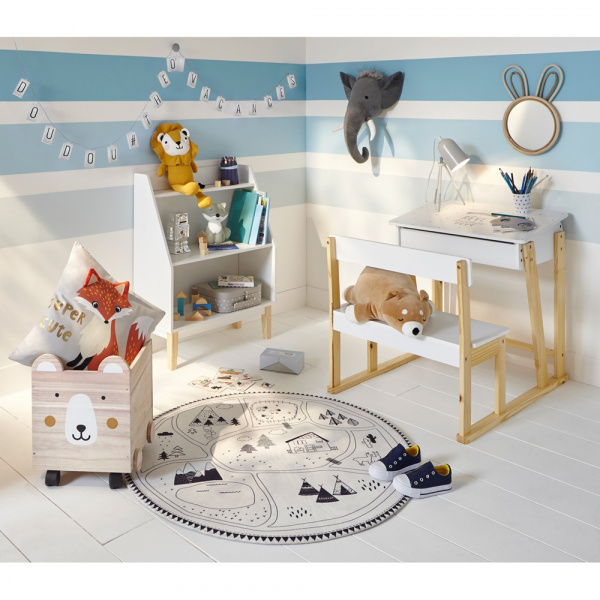 Bureau blanc étoile grises Atmosphera for kids