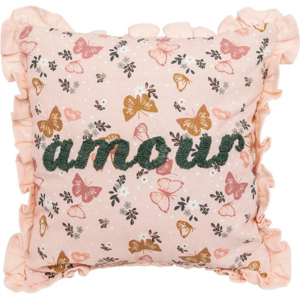 Coussin carré alina 40 x 40 cm coton brodé Atmosphera for kids