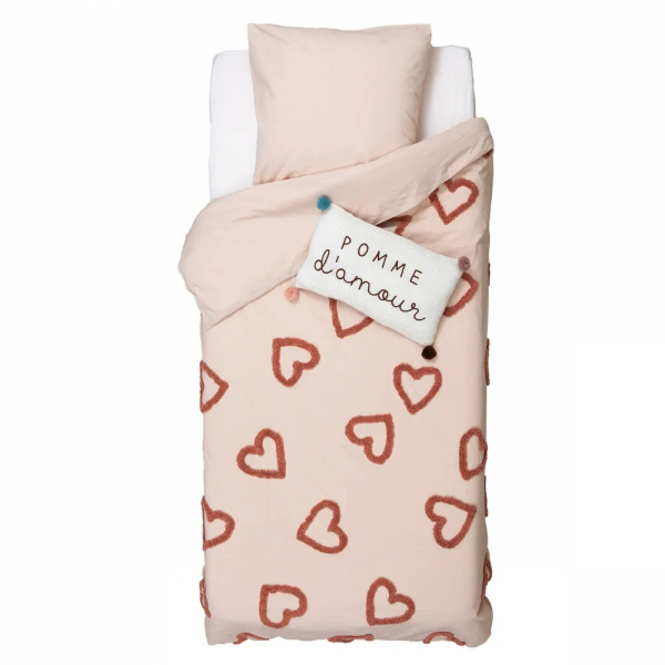 Parure de lit enfant 140x200 cm coeur Atmosphera for kids