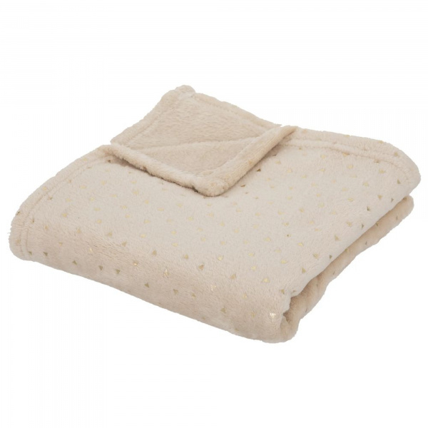 Plaid bébé 75x100 cm oya flanelle beige Atmosphera for kids