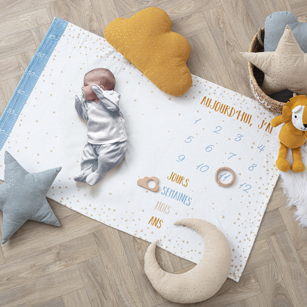 Couverture étape bébé 80x120 cm étoile - modèle aléatoire Atmosphera for kids