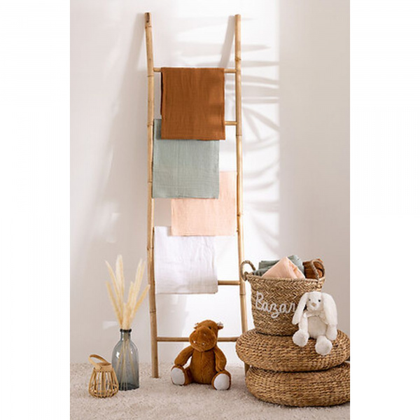 Parure de lit 140 x 200 cm gaze de coton blanc Atmosphera for kids