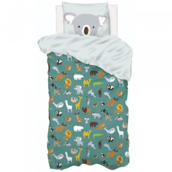 Parure de lit enfant 140x200 cm carte du monde Atmosphera for kids