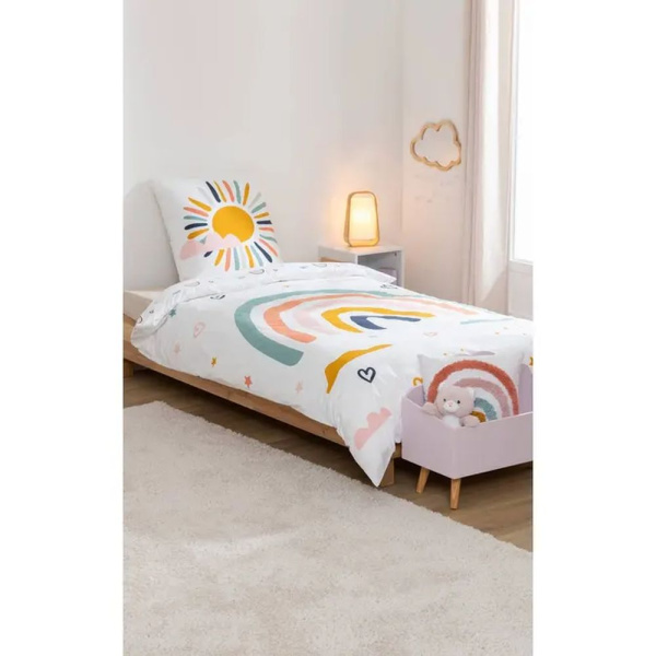 Parure de lit imprimée arc en ciel 140 x 200 Atmosphera for kids