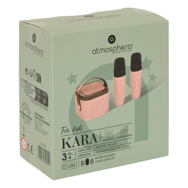 Karaoké enfant kara rose avec 2 micros Atmosphera for kids