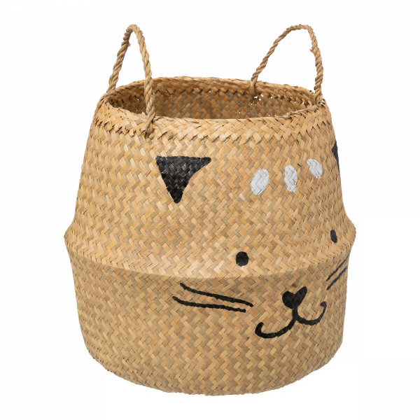 Panier de rangement pliant roseau chat Atmosphera for kids