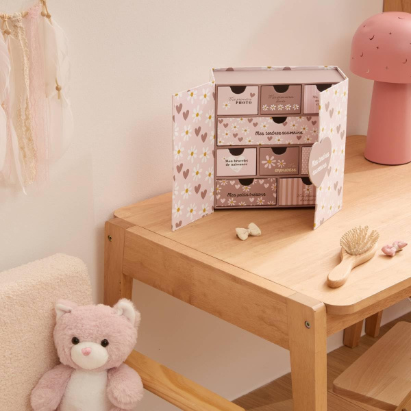 Coffret de naissance souvenirs cœurs 9 tiroirs Atmosphera for kids