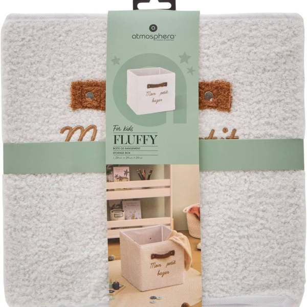 Boîte de rangement bazar bouclette 29 x 29 cm Atmosphera for kids