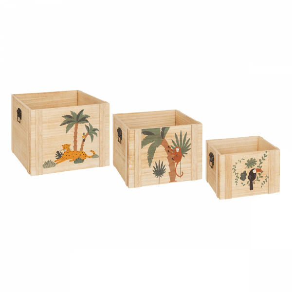 Lot de 3 cagettes de rangement jungle Atmosphera for kids
