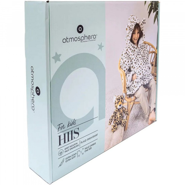 Poncho à capuche léopard flanelle Atmosphera for kids