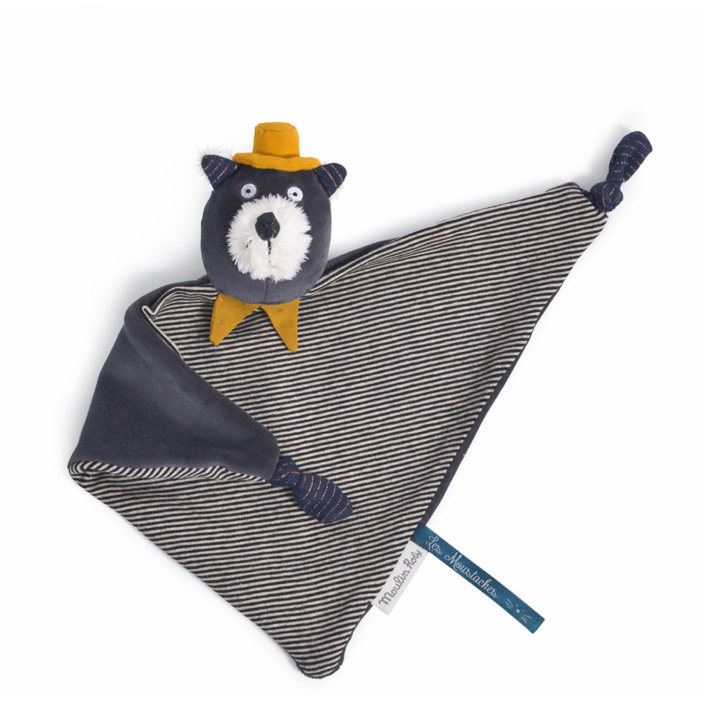 Anneau de dentition Chat gris Moustaches Moulin Roty