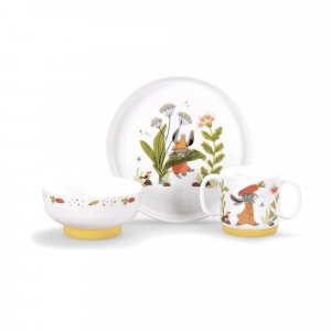 Set vaisselle 3 pièces en porcelaine trois petits lapins Moulin roty