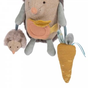 Peluche d'activités à suspendre trois petits lapins - hérisson Moulin roty