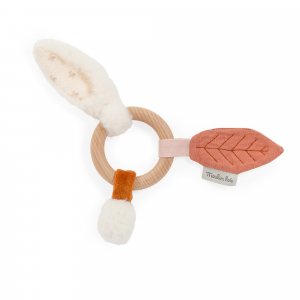 Anneau hochet bois après la pluie - lapin Moulin roty
