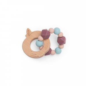 Hochet en bois et silicone après la pluie - pomme Moulin roty