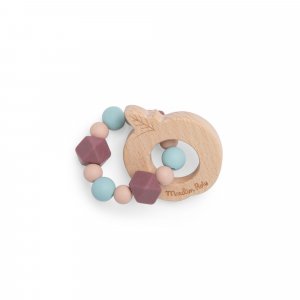 Hochet en bois et silicone après la pluie - pomme Moulin roty