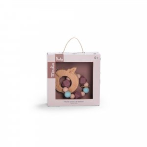 Hochet en bois et silicone après la pluie - pomme Moulin roty