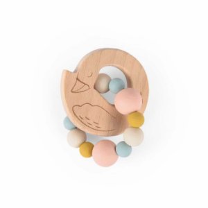 Hochet en bois et silicone la petite école de danse - cygne Moulin roty