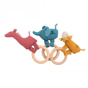 Hochet anneau bois sous mon baobab - girafe Moulin roty