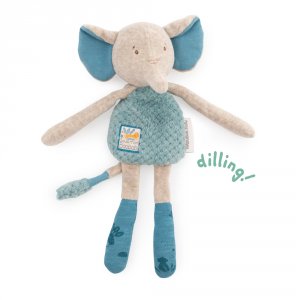 Peluche hochet sous mon baobab - eléphant Moulin roty