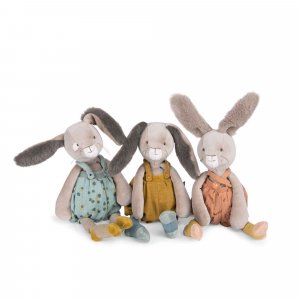 Peluche lapin 40cm trois petits lapins - sauge Moulin roty