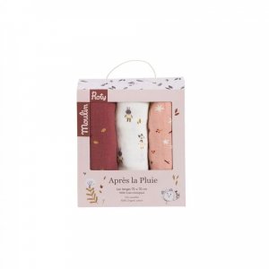 Set de 3 langes imprimés - après la pluie Moulin roty