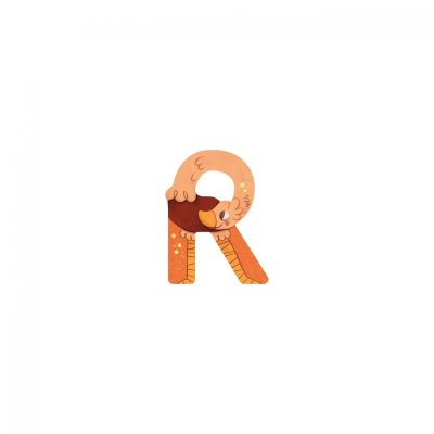 Lettre bois - r orange