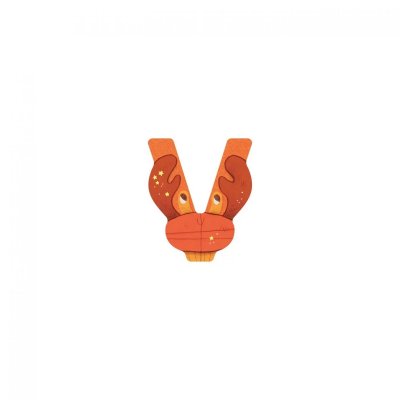 Lettre bois - v orange
