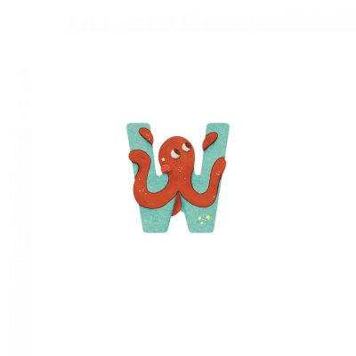 Lettre bois - w bleu