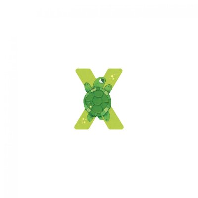Lettre bois - x vert