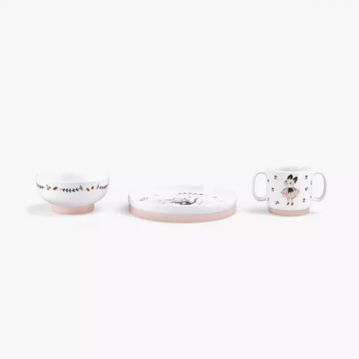 Set vaisselle 3 pièces en porcelaine après la pluie