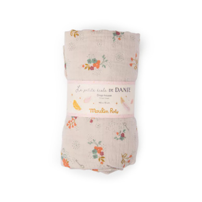 Drap housse lit bébé 70 x 140 cm la petite école de danse - fleurs
