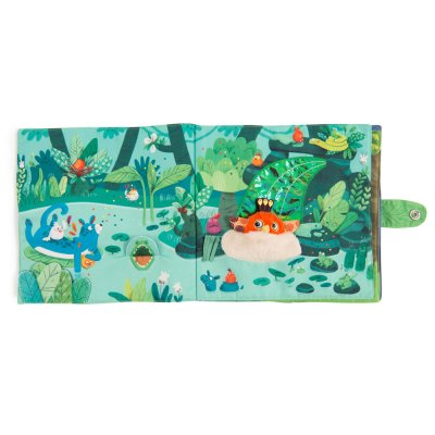 Grand livre d'éveil en tissu dans la jungle