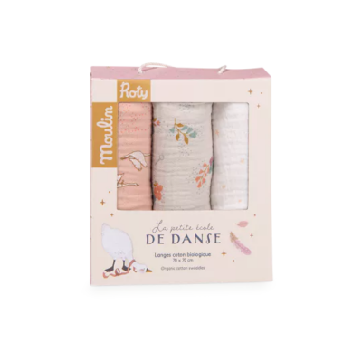 Set de 3 langes imprimés - la petite école de danse