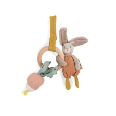 Hochet anneau bois lapin trois petits lapins